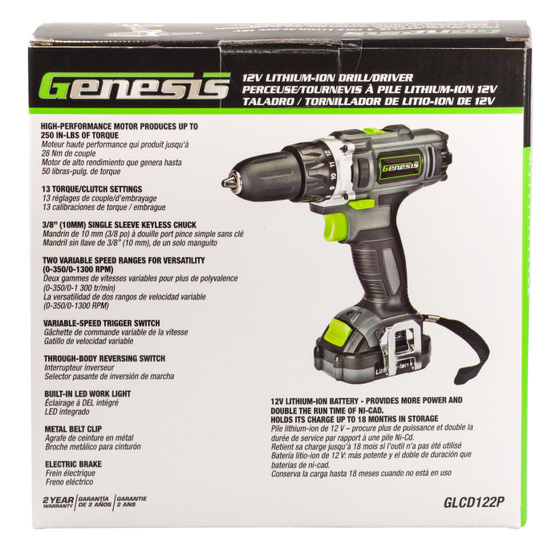RichPower GLCD122P Genesis 12 Volt Cordless Lithium-Ion Drill Driver