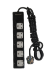 Polycrome Switched Extension Lead - 13A 5 Way Black 1.5m