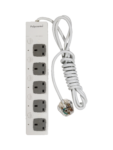 Polycrome Switched Extension Lead - 13A 5 Way White 1.5m