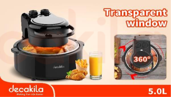 Decakila transparent window air fryer (KEEC045B)