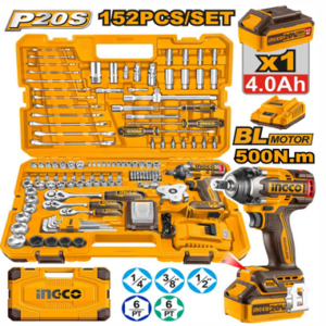 INGCO 152 PCS CORDLESS IMPACT WRENCH TOOLS SET