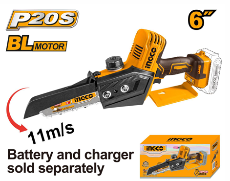 INGCO CORDLESS MINI CHAIN SAW 6''   20V