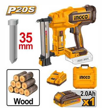 INGCO CORDLESS BRAD NAILER 20N.M 35MM