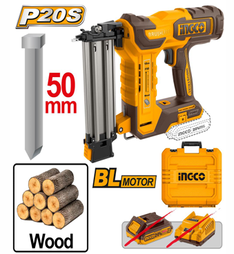 INGCO CORDLESS BRAD NAILER 20V 50MM