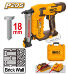 INGCO CORDLESS BRICK NAILER 20V 18MM