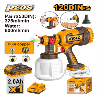 INGCO CORDLESS SPRAY GUN 20V