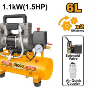 INGCO AIR COMPRESSOR 1.5HP 6L OIL FREE SYSTEM