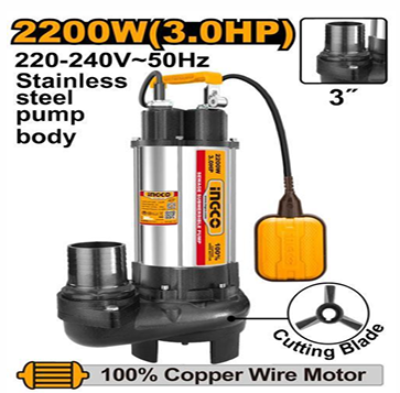INGCO SEWAGE SUBMERSIBLE PUMP  3’’  3.0HP