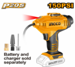 INGCO CORDLESS AUTO AIR COMPRESSOR 20V 150PSI/10.34BAR