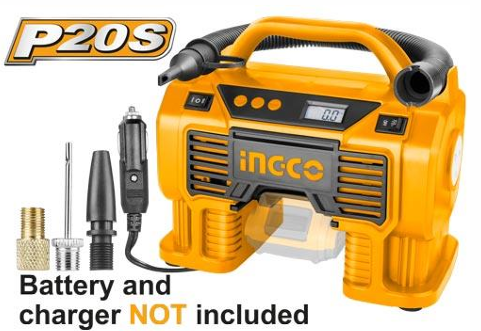 INGCO LITHIUM-ION AUTO AIR COMPRESSOR 20V