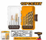 INGCO 12 PCS HSS DRILL BITS SET