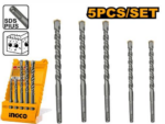 INGCO 5 PCS SDS PLUS HAMMER DRILL BITS SET
