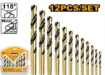INGCO 12 PCS HSS TWIST DRILL BITS SET