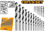 INGCO 19PCS HSS TWIST DRILL BITS SET