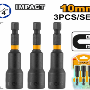 INGCO 3 PCS IMPACT MAGNETIC NUT SET 10MM