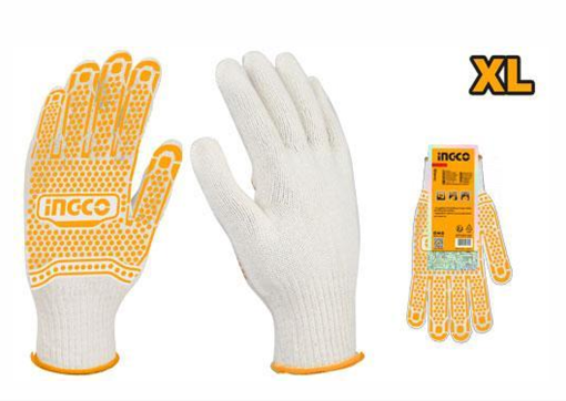 INGCO KNITTED&PVC DOTS GLOVES 10” XL