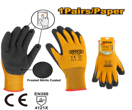 INGCO NITRILE FROSTED COATED GLOVES