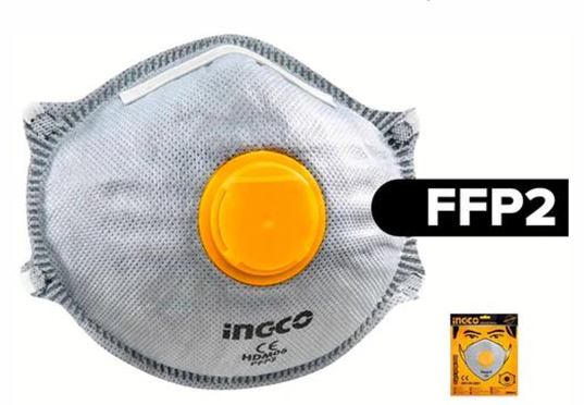 INGCO DUST MASK WITH VALVE FFP2 (ACTIVATED CARBON FIBER)
