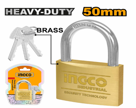 INGCO HEAVY DUTY BRASS PADLOCK 50MM