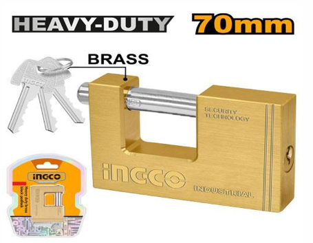 INGCO HEAVY DUTY BRASS BLOCK PADLOCK 70MM