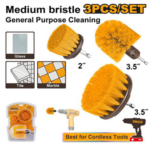 INGCO 3 PCS MEDIUM BRISTLE BRUSH SET