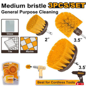 INGCO 3 PCS MEDIUM BRISTLE BRUSH SET