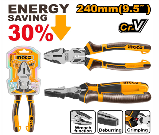 HIGH LEVERAGE COMBINATION PLIERS  240MM  (9.5’’)