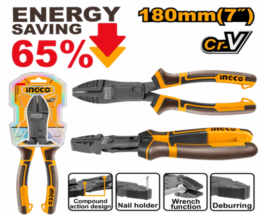 COMPOUND ACTION COMBINATION PLIERS  7’’