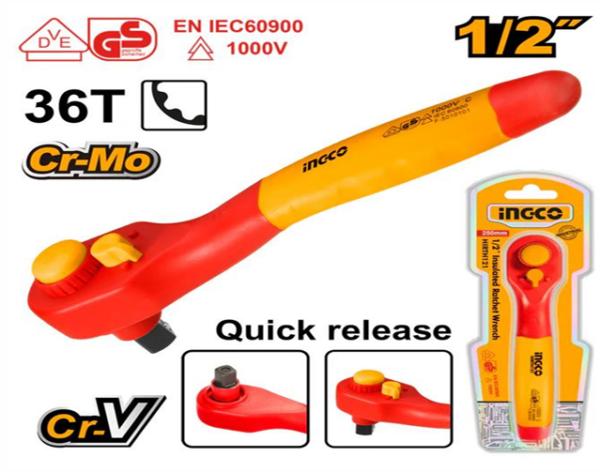 INGCO 1/2" INSULATED RATCHET WRENCH