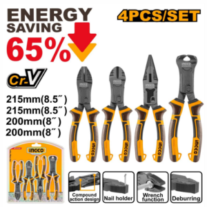 INGCO 4 PCS COMPOUND ACTION PLIERS SET