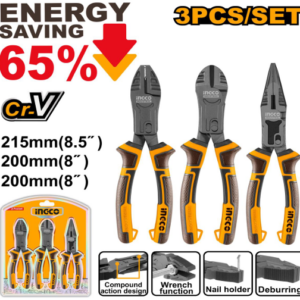 INGCO 3 PCS COMPOUND ACTION PLIERS SET
